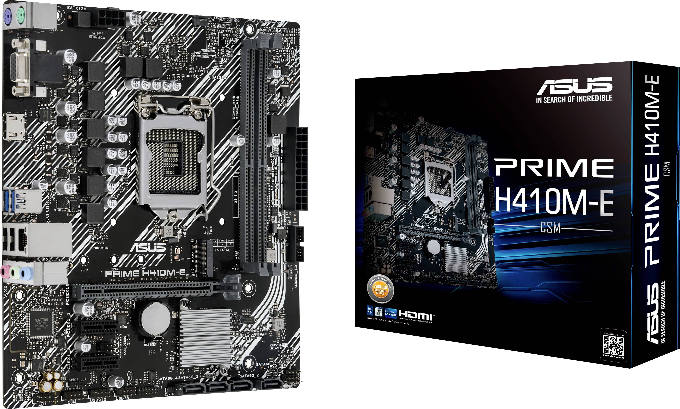 ASUS PRIME H410M-E - Motherboard - micro ATX - LGA1200-Sockel - H410 Chipsatz - USB 3.2 Gen 1