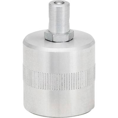 Metallischer Adapter mit geriffelter Oberfläche und zylindrischem Schaft, vermutlich für technische Verbindungen.
