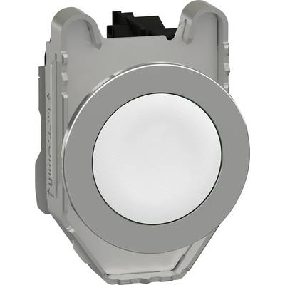 Metallschalter mit rundem Druckknopf, silbernem Gehäuse und schwarzer Rückseite. Geeignet für industrielle Anwendungen.