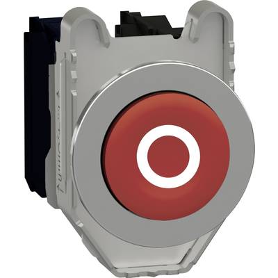 Ein roter Not-Aus-Knopf auf einem grauen Gehäuse, bereit zur Installation, um im Notfall Maschinen sicher abzuschalten.