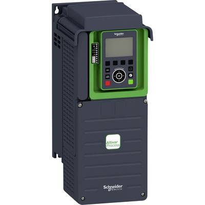 Industrie-Frequenzumrichter der Marke Schneider Electric. Vorderansicht zeigt Bedienfeld und Lüftungsschlitze.