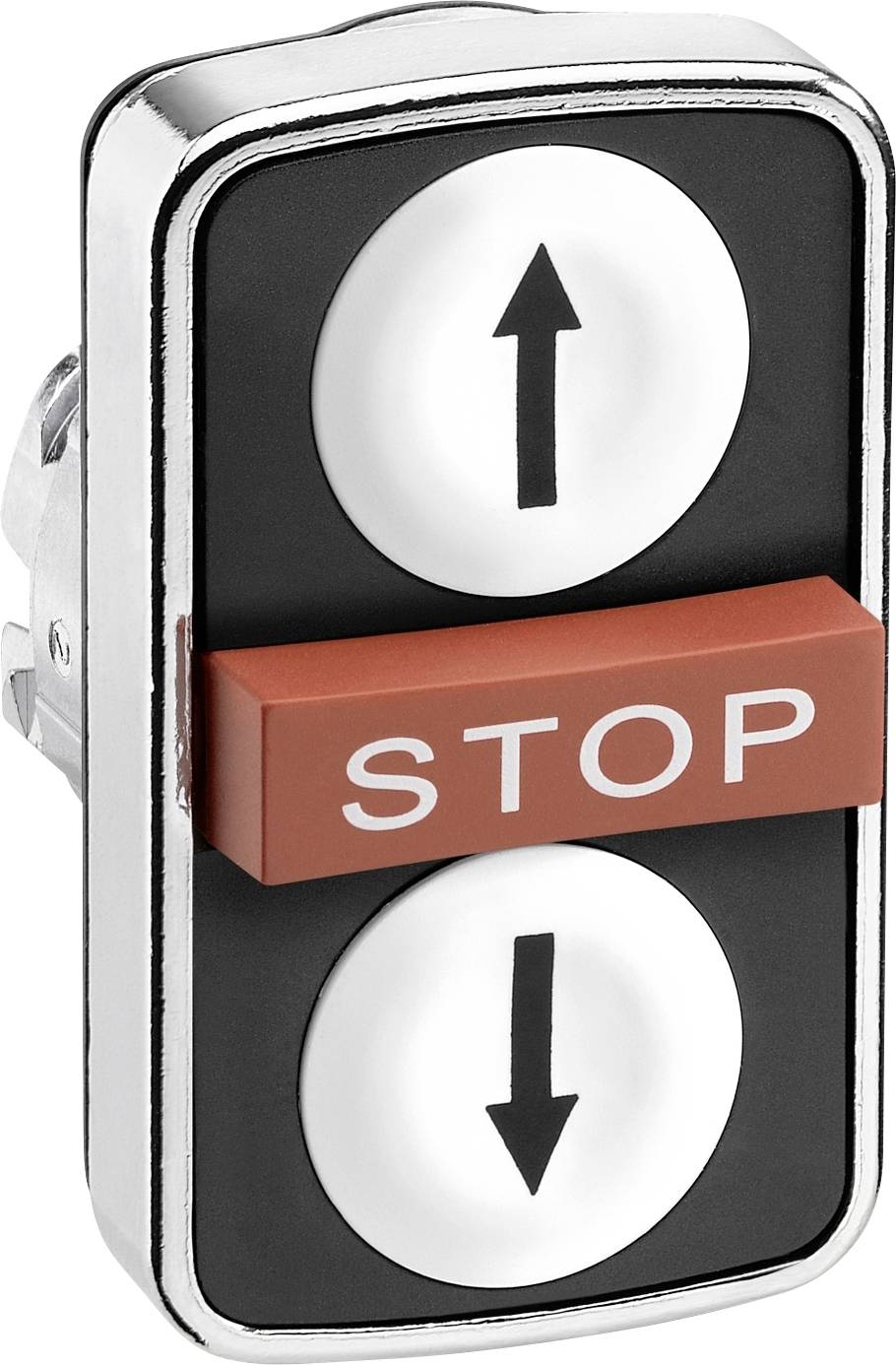 Schneider Electric ZB4BA71114 ZB4BA71114 Frontelement für Drucktaster rückstellbar (Ø) 22 mm ↑/STOP/↓ Chrom 1 St.