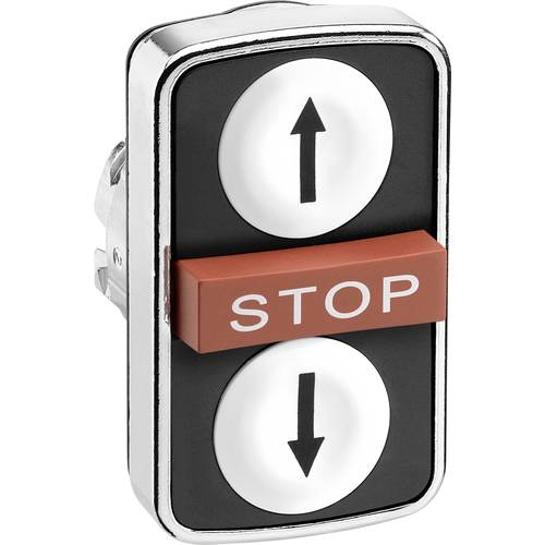 Schneider Electric ZB4BA71114 ZB4BA71114 Frontelement für Drucktaster rückstellbar (Ø) 22 mm ↑/STOP/↓ Chrom 1 St.