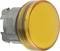 Runder, gelber Druckknopf mit silbernem Gehäuse, geeignet für elektronische Schaltungen und Steuerungen.