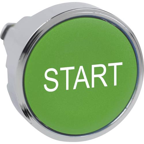 Schneider Electric ZB4BA333 ZB4BA333 Frontelement für Drucktaster rückstellbar (Ø) 22 mm START Chrom, Grün 1 St.