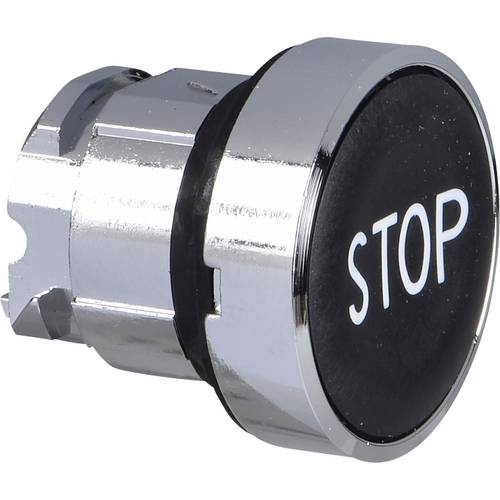 Schneider Electric ZB4BA234 ZB4BA234 Frontelement für Drucktaster rückstellbar (Ø) 22 mm STOP Chrom, Schwarz 1 St.