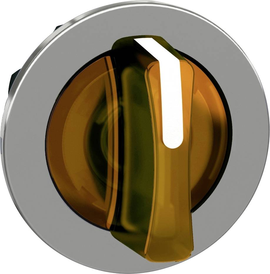 Schneider Electric ZB4FK1753 ZB4FK1753 Frontelement für Wahlschalter flach, rückstellbar (Ø) 30.5 mm Chrom, Gelb 1 St.