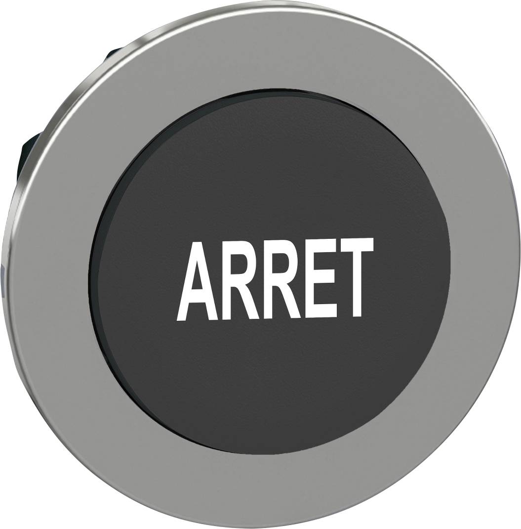 Schneider Electric ZB4FL233 ZB4FL233 Frontelement für Drucktaster flach, rückstellbar (Ø) 30.5 mm Arrêt Chrom, Schwarz 1...