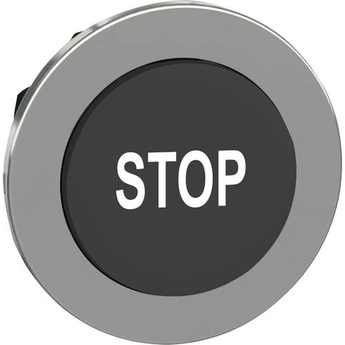 Schneider Electric ZB4FL234 ZB4FL234 Frontelement für Drucktaster flach, rückstellbar (Ø) 30.5 mm STOP Chrom, Schwarz 1 ...