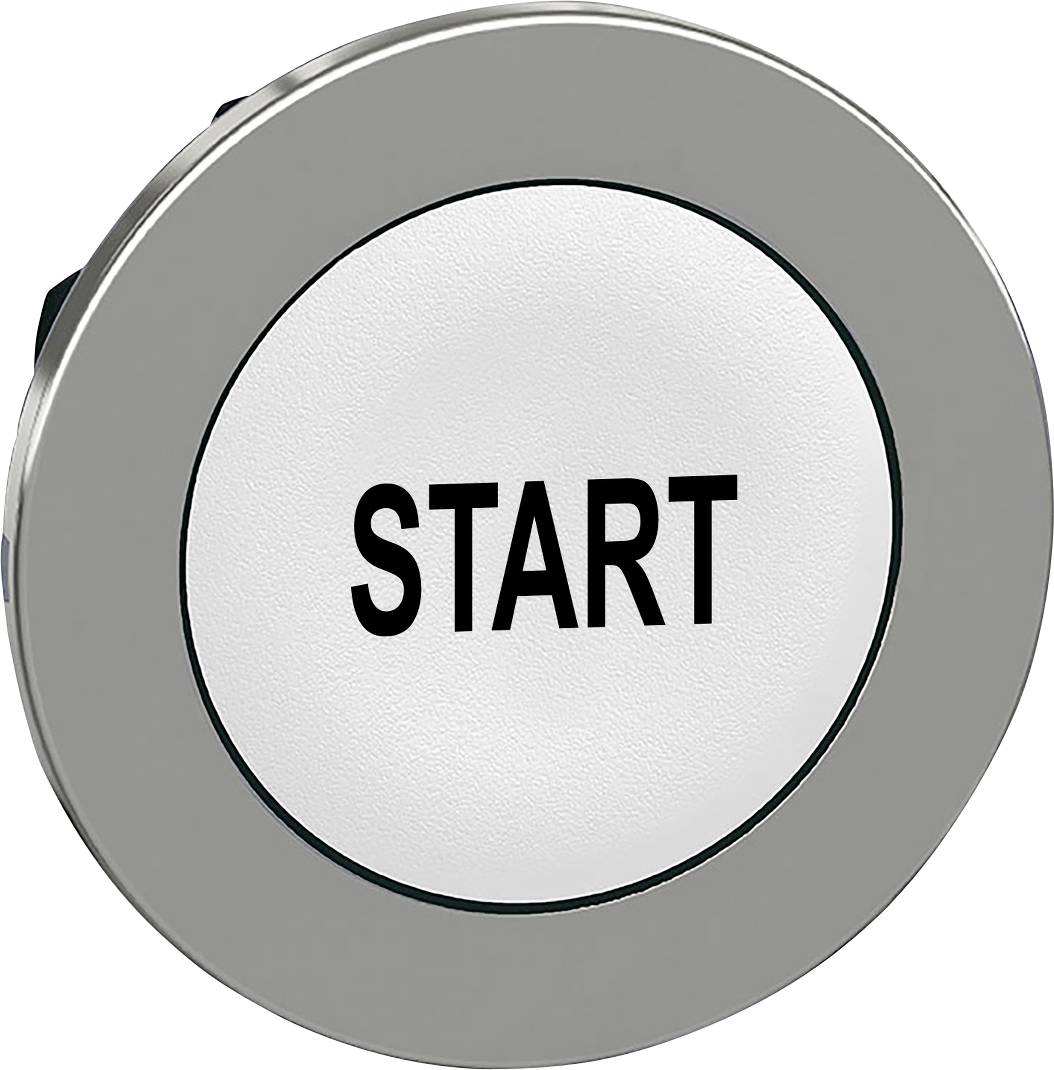 Schneider Electric ZB4FA133 ZB4FA133 Frontelement für Drucktaster flach, rückstellbar (Ø) 30.5 mm START Chrom, Weiß 1 St...