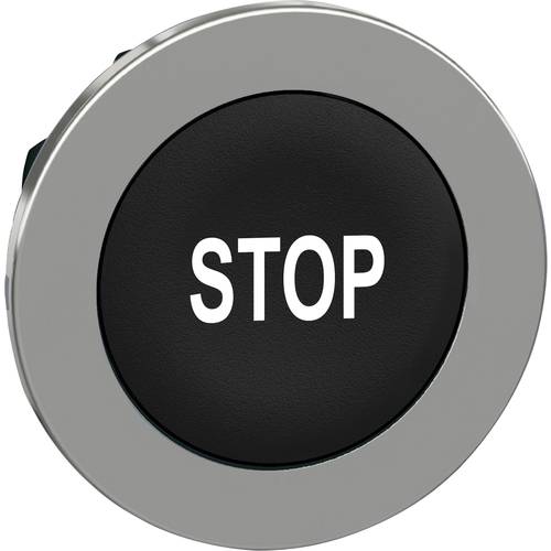 Schneider Electric ZB4FA234 ZB4FA234 Frontelement für Drucktaster flach, rückstellbar (Ø) 30.5 mm STOP Chrom, Schwarz 1 ...