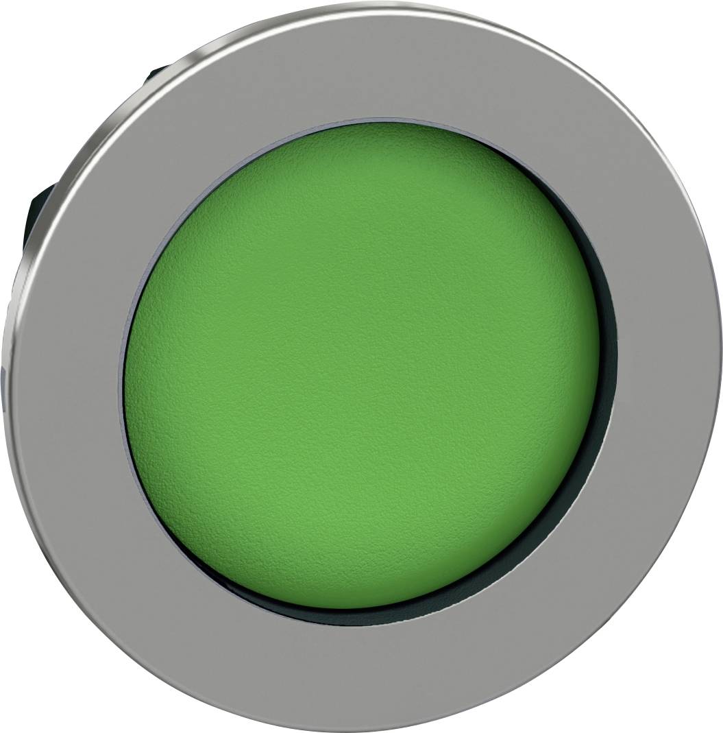 Schneider Electric ZB4FA36 ZB4FA36 Frontelement für Drucktaster flach, rückstellbar (Ø) 30.5 mm unbeschriftet Chrom, Grü...