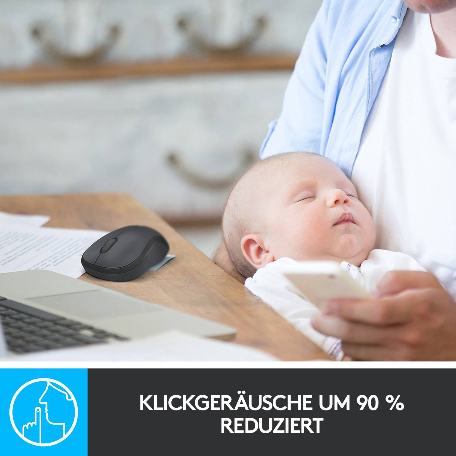 Logitech M220 Silent Maus Funk Optisch Weiß 3 Tasten 1000 dpi-2