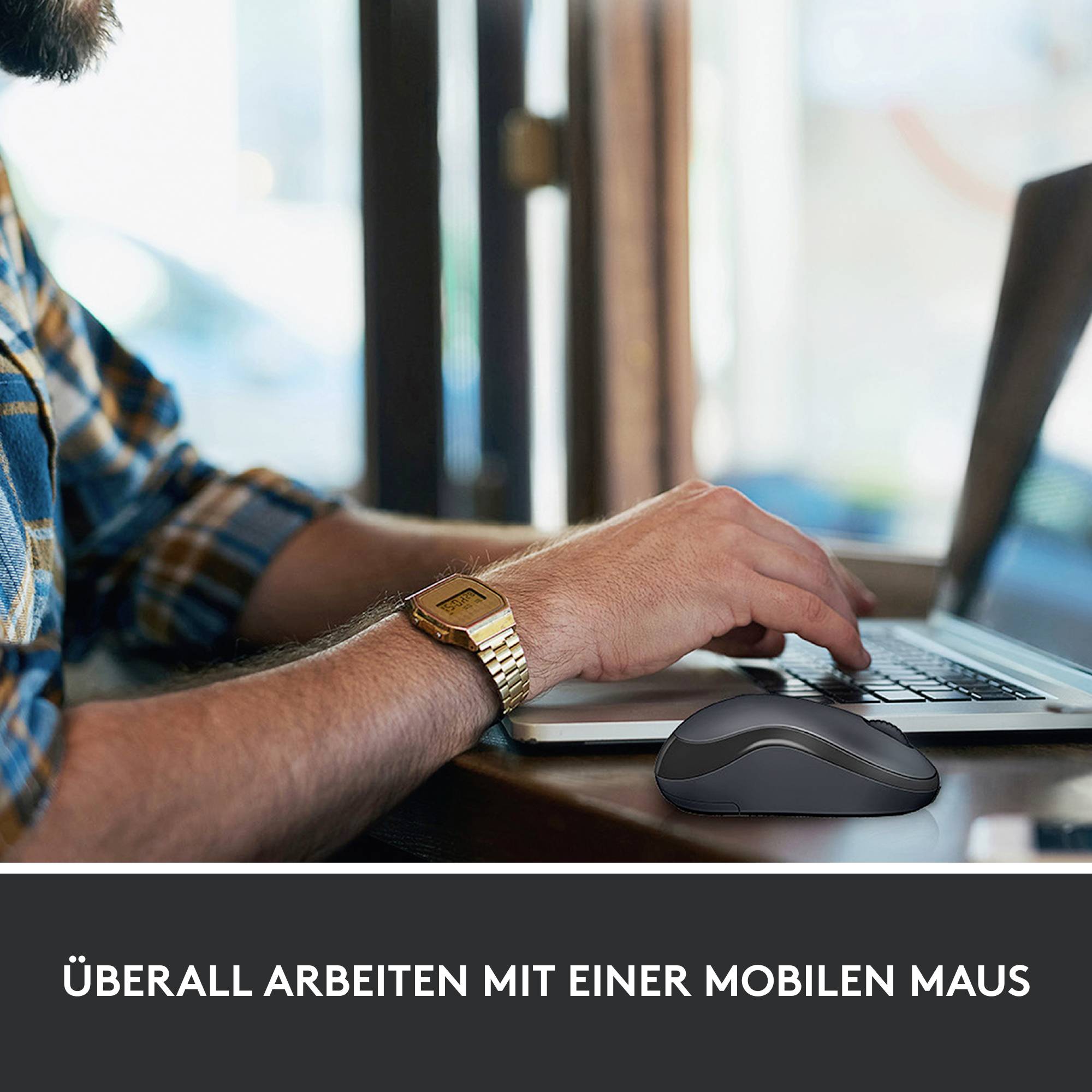 M220 SILENT Kabellose Maus, 2,4 GHz mit USB-Empfänger, 1000 DPI Optical Tracking, bis 18 Monate Batterielaufzeit, Für Li-8