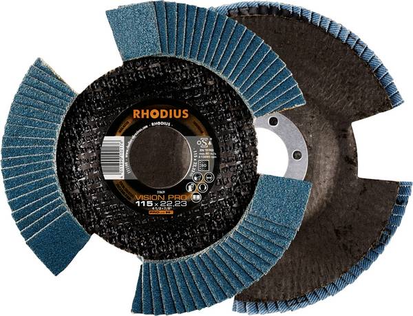 Rhodius 211308 VISION PRO PACK Fächerschleifscheibe Durchmesser 115 mm Bohrungs-Ø 22.23 mm Körnung (num) 80  5 St.