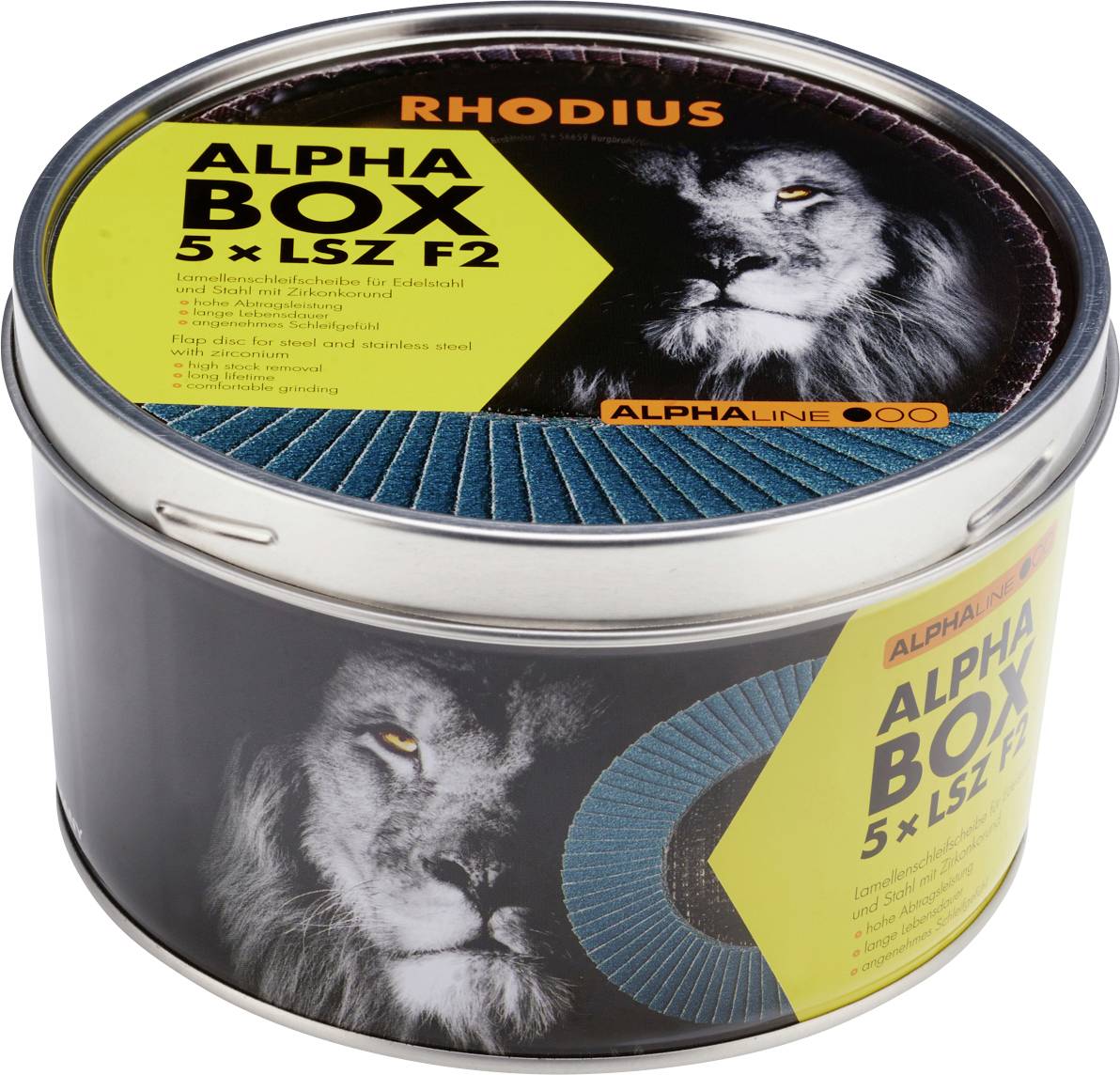 Rhodius 209315 LSZ F2 BOX Fächerschleifscheibe Durchmesser 125 mm Bohrungs-Ø 22.23 mm 5 St.