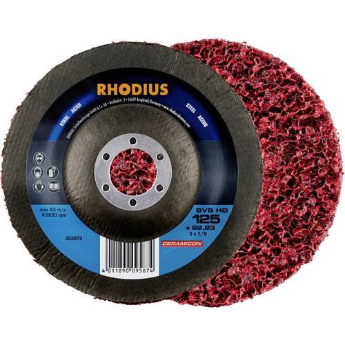 Rhodius 211317 SVS HD Reinigungsvlies 125 x 22,23mm Stahl gekröpft Durchmesser 125 mm 3 St.