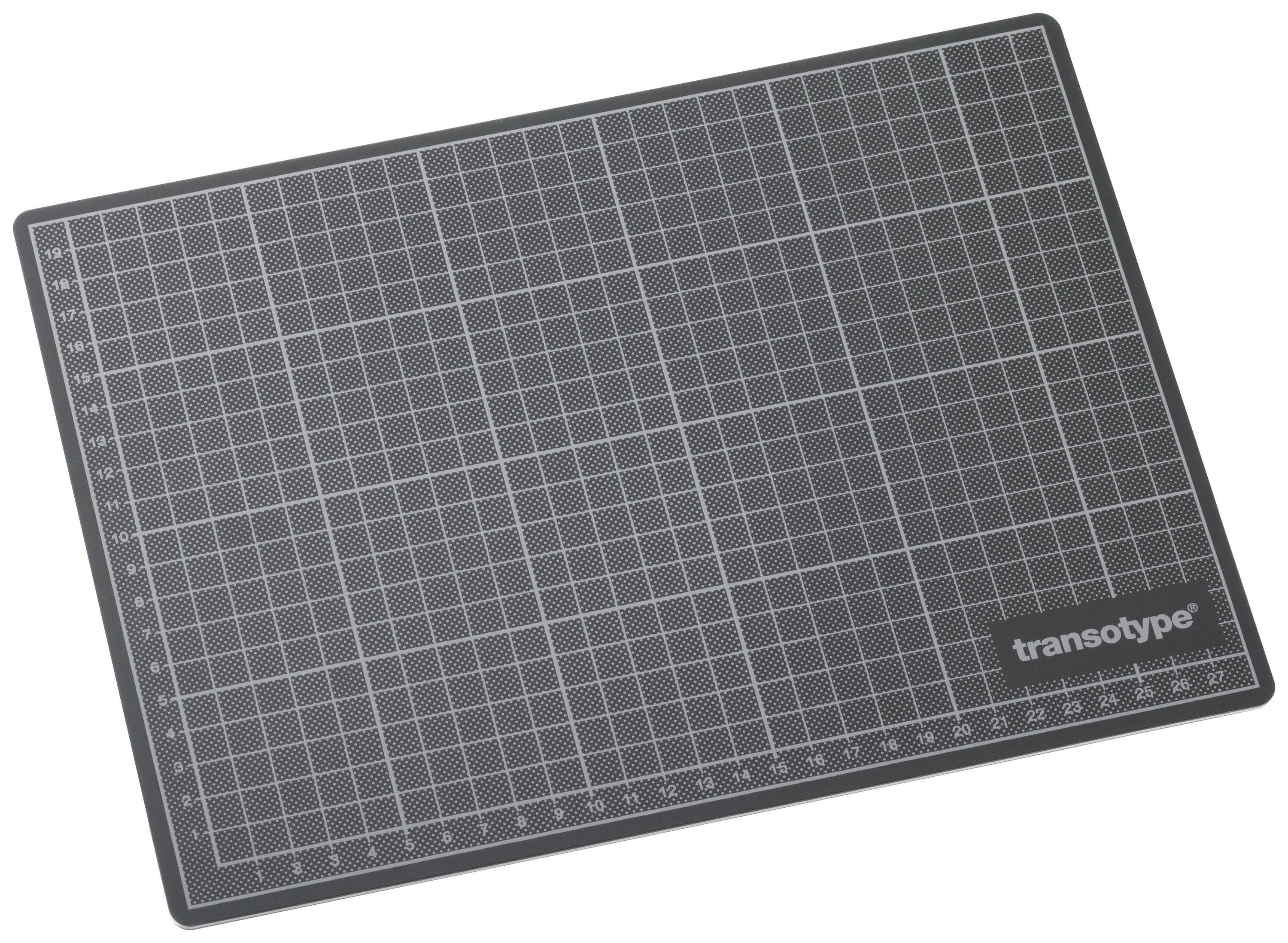 Schneidematte mit Rasterlinien und Zentimeter-Markierungen; nützlich für präzises Schneiden in Kunst- und Bastelarbeiten.