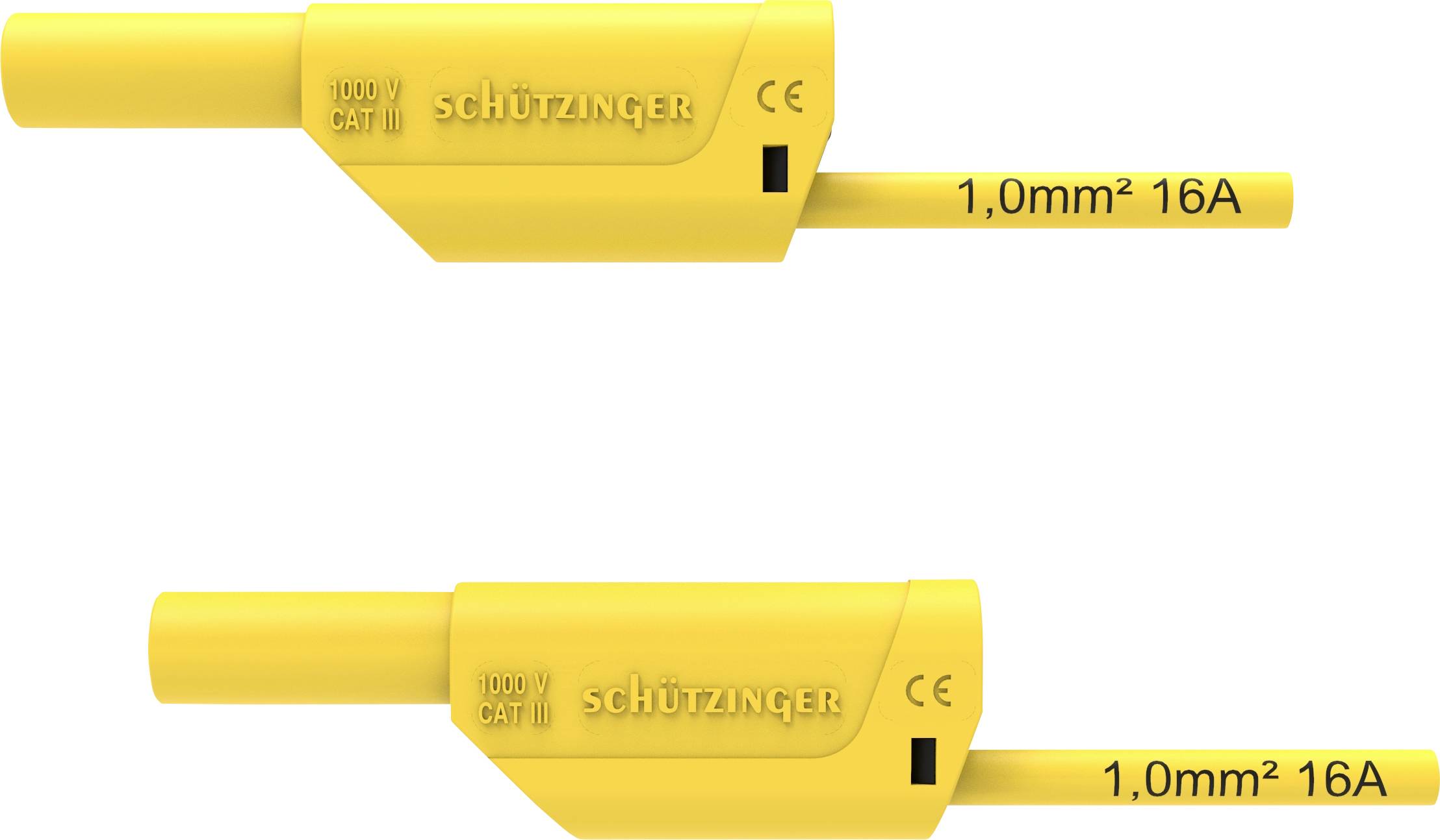 SCHÜTZINGER VSFK 8700 / 1 / 200 / GE Sicherheits-Messleitung [4 mm-Stecker - 4 mm-Stecker] 200.