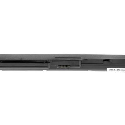 Batterieanschluss einer Laptop-Batterie, zeigt die Steckkontakte auf der Unterseite zur Verbindung mit dem Laptop.