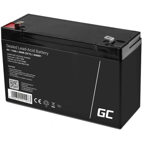 Green Cell Green Cell - USV-Akku - 1 x Batterie - Sealed Lead Acid (SLA) AGM01 Bleiakku 6 V 12 Ah Blei-Vlies (AGM) (B x ...