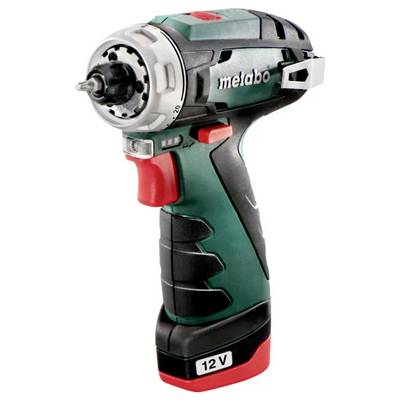 Ein 12V-Akkuschrauber von Metabo mit ergonomischem Design und grün-schwarzer Farbgebung. Ideal für leichte bis mittelschwere Arbeiten.