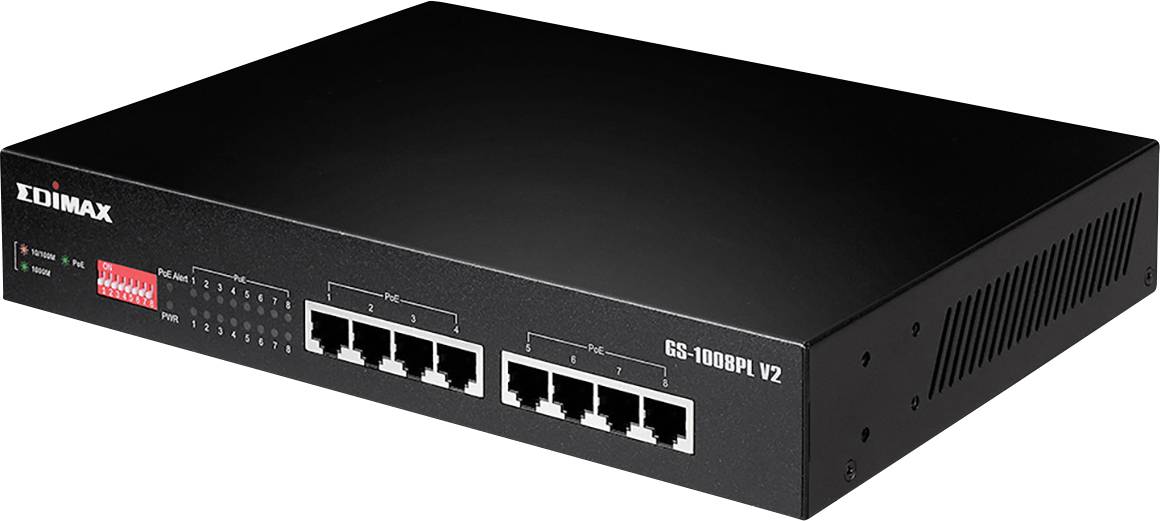 EDIMAX GS-1008PL V2 GS-1008PL V2 Netzwerk Switch 8 Port 10 / 100 / 1000 MBit/s PoE-Funktion-2