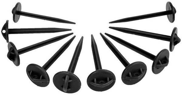 ProPlus 361736 Zelthering  Heringset Kunststoff - 10 Stück für Bodenplanen  und Zeltteppiche  7.5 cm x 9 cm  10 St.