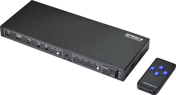 Sygonix  4 Port KVM-Umschalter HDMI USB 3840 x 2160 Pixel, 4096 x 2160 Pixel