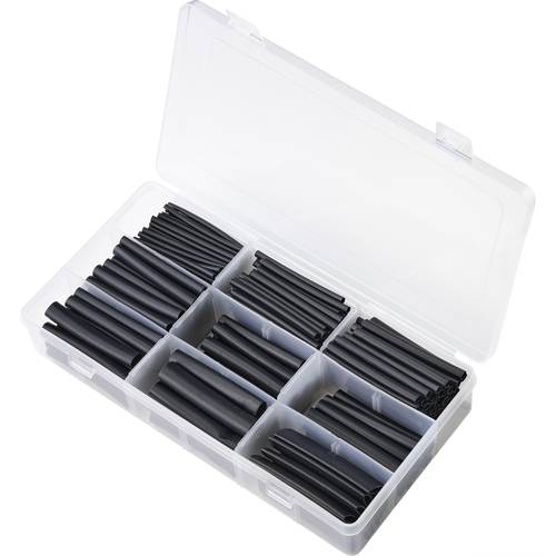 TRU COMPONENTS TC-9508156 Schrumpfschlauchsortiment Schwarz Schrumpfrate:3:1 300 St.
