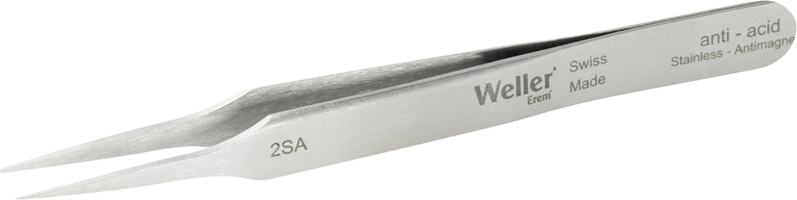 'Weller Edelstahl-Pinzette, Modell 2SA, Swiss Made, antimagnetisch und säurebeständig.'