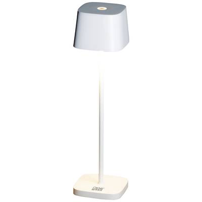 Eine schlichte, moderne Stehlampe mit weißem Lampenschirm und quadratischem Sockel. Sie spendet weiches, gleichmäßiges Licht.