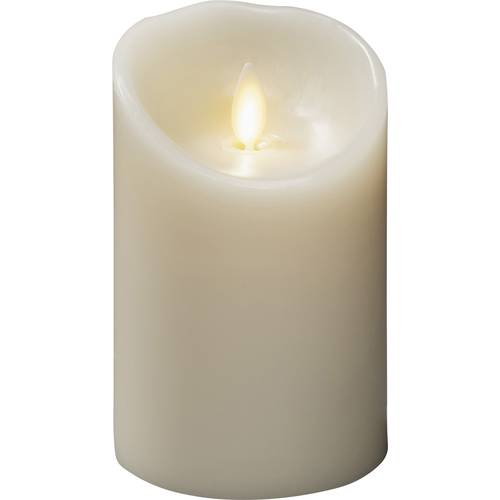 Konstsmide 1610-115 LED-Echtwachskerze Creme-Weiß Warmweiß (Ø x H) 76 mm x 114 mm