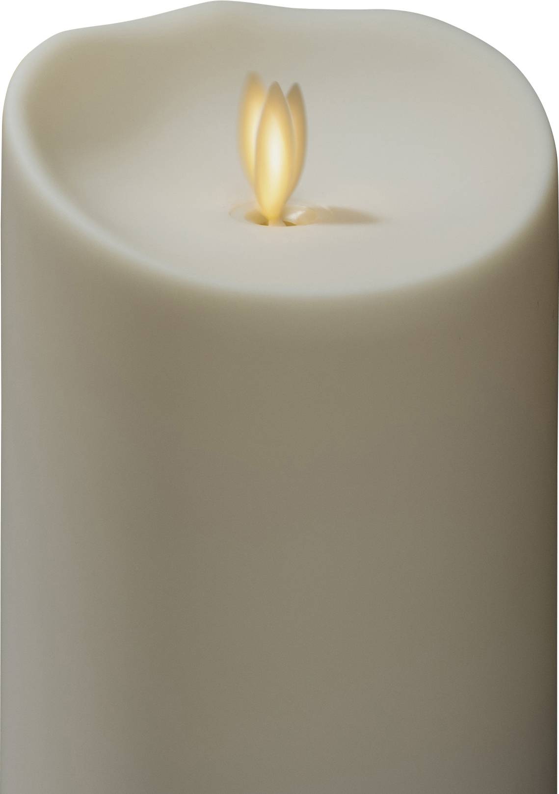 KONSTSMIDE 1633-115 LED Kerze, cremeweiß, mit 3D Flamme und geschmolzener Kante, 5H-Timer, fernbedie