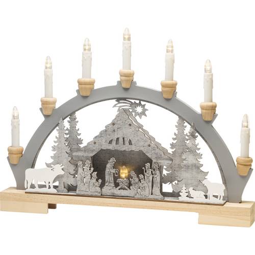 Konstsmide 3261-320 Schwibbogen Krippe Warmweiß LED