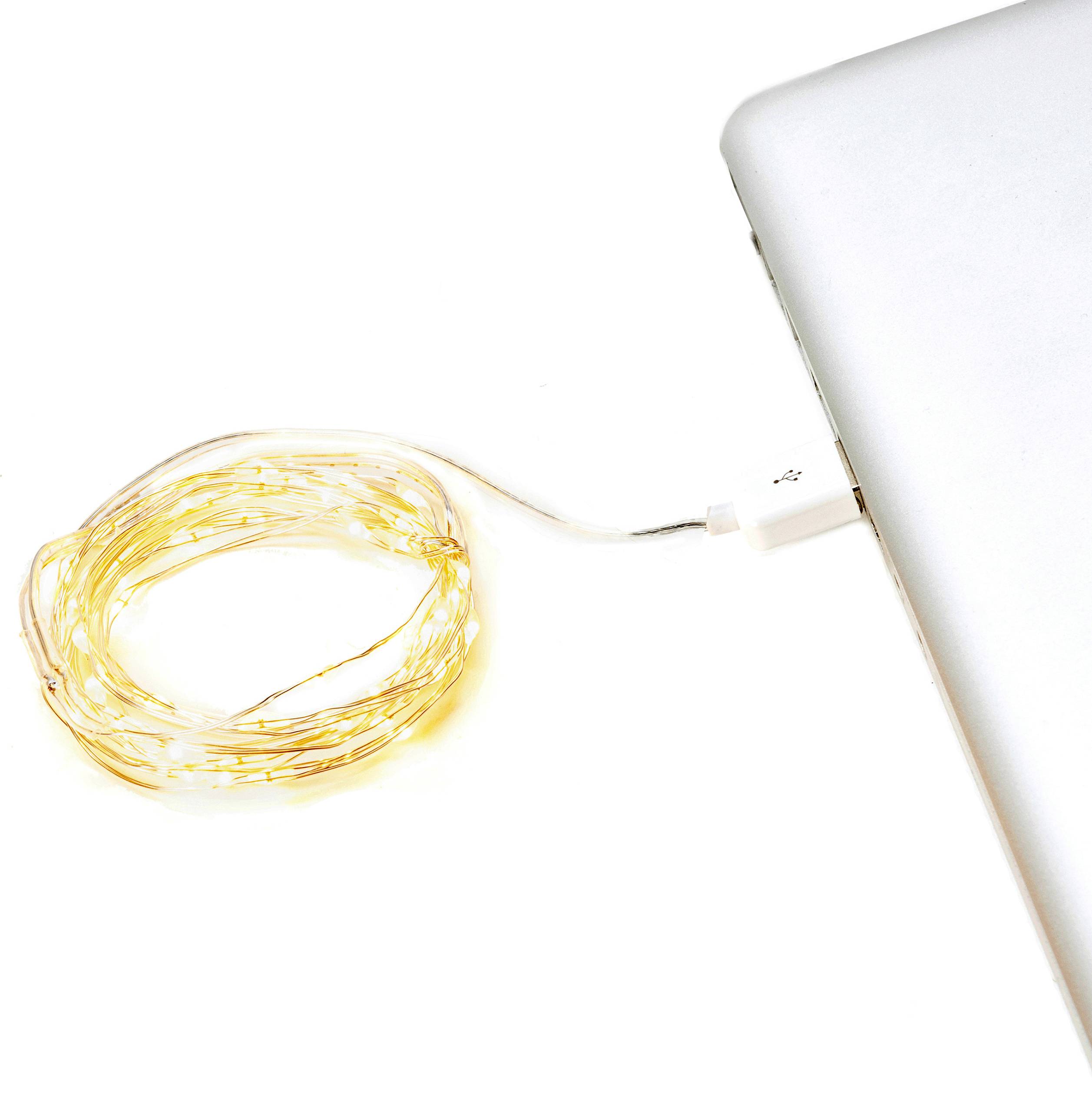 Konstsmide 1770-190 USB-Lichterkette Innen EEK: G (A - G) über USB Anzahl Leuchtmittel 50 LED Warmweiß Beleuchtete Länge-1