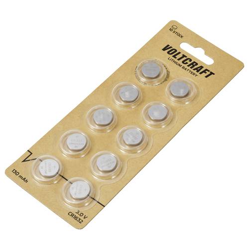 VOLTCRAFT Knopfzelle CR 1632 3 V 10 St. 130 mAh Lithium VC-11887465