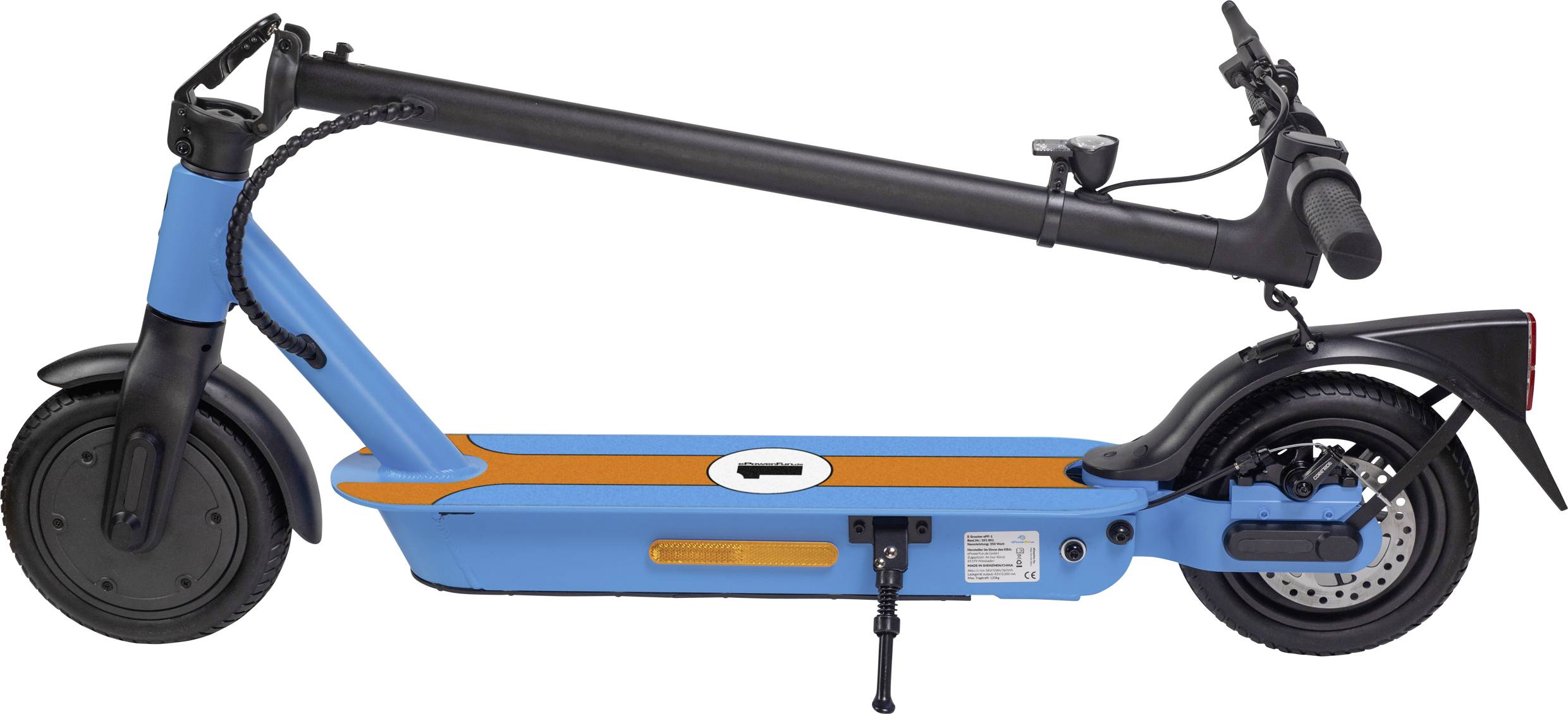 ePowerFun ePF-1 E-Scooter Schwarz/Blau Li-Ion 36 V 10 Ah Straßenzulassung: Deutschland-1