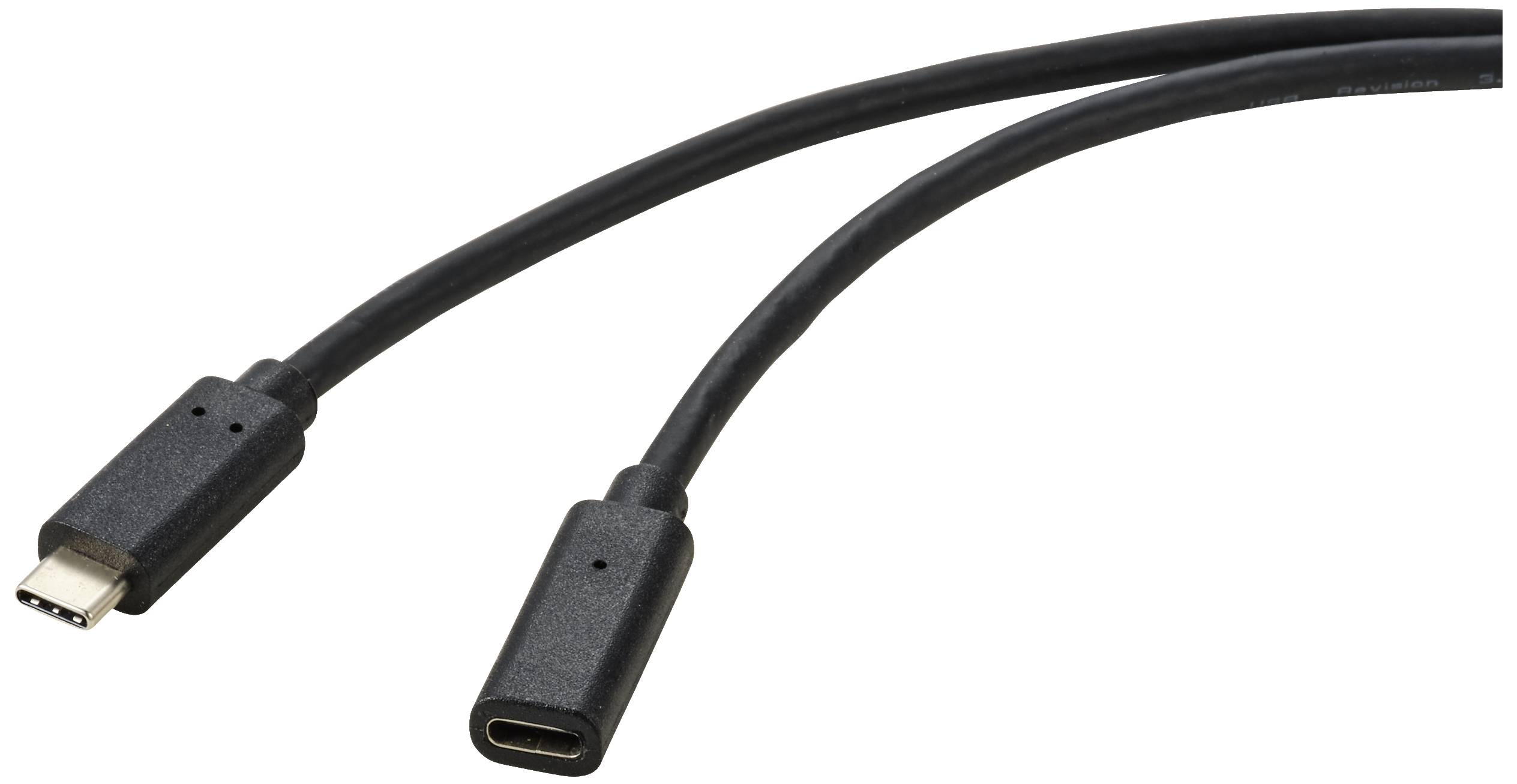 CONRAD Renkforce USB-Kabel USB 3.2 Gen2x2 USB-C? Stecker, USB-C? Buchse 2.00 m Schwarz PVC-Mantel (R