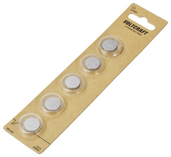 VOLTCRAFT Knopfzelle CR1632 3 V 5 St. 130 mAh Lithium VC-11888235