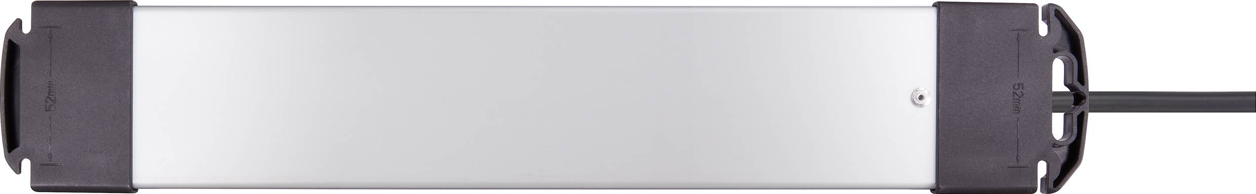 Silberner, rechteckiger Gegenstand mit schwarzen Enden, möglicherweise ein elektronisches Gerät oder eine Batterie. Ein Kabel ragt heraus.