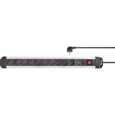 Mehrfachsteckdose mit neun Steckplätzen, rotem An/Aus-Schalter und LED-Anzeige.