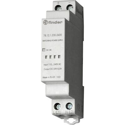 Stromversorgungseinheit (Finder 78.12.1.230.2400) mit Eingang 110-240V AC, Ausgang 24V DC bei 0,5A, hergestellt in der EU.