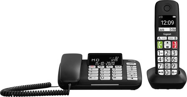 Gigaset DL780 Plus Schnurgebundenes Telefon, analog inkl. Mobilteil  Schwarz