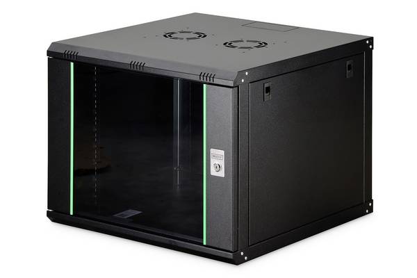 Digitus DN-19 09U-6/6-EC-SW 19 Zoll Wandgehäuse (B x H x T) 600 x 505 x 600 mm 9 HE Schwarz, Schwarz (matt), Schwarz (RAL 9005)
