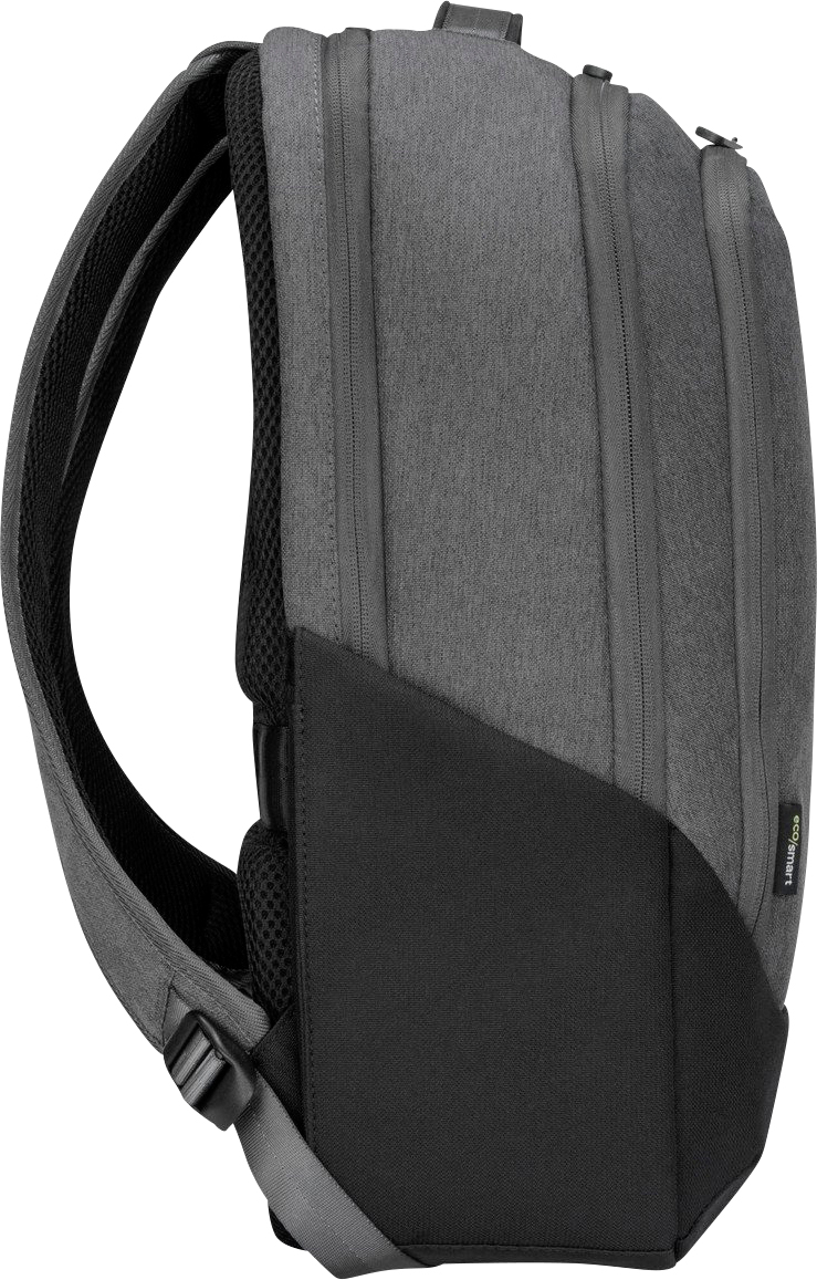 Grauer Rucksack mit schwarzen Akzenten. Schlankes Design mit mehreren Fächern und bequemen Schultergurten. Ideal für den täglichen Gebrauch.