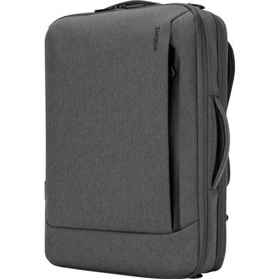 Grauer Laptop-Rucksack mit mehreren Reißverschlusstaschen und ergonomischem Design, geeignet für Arbeits- oder Reisezwecke.