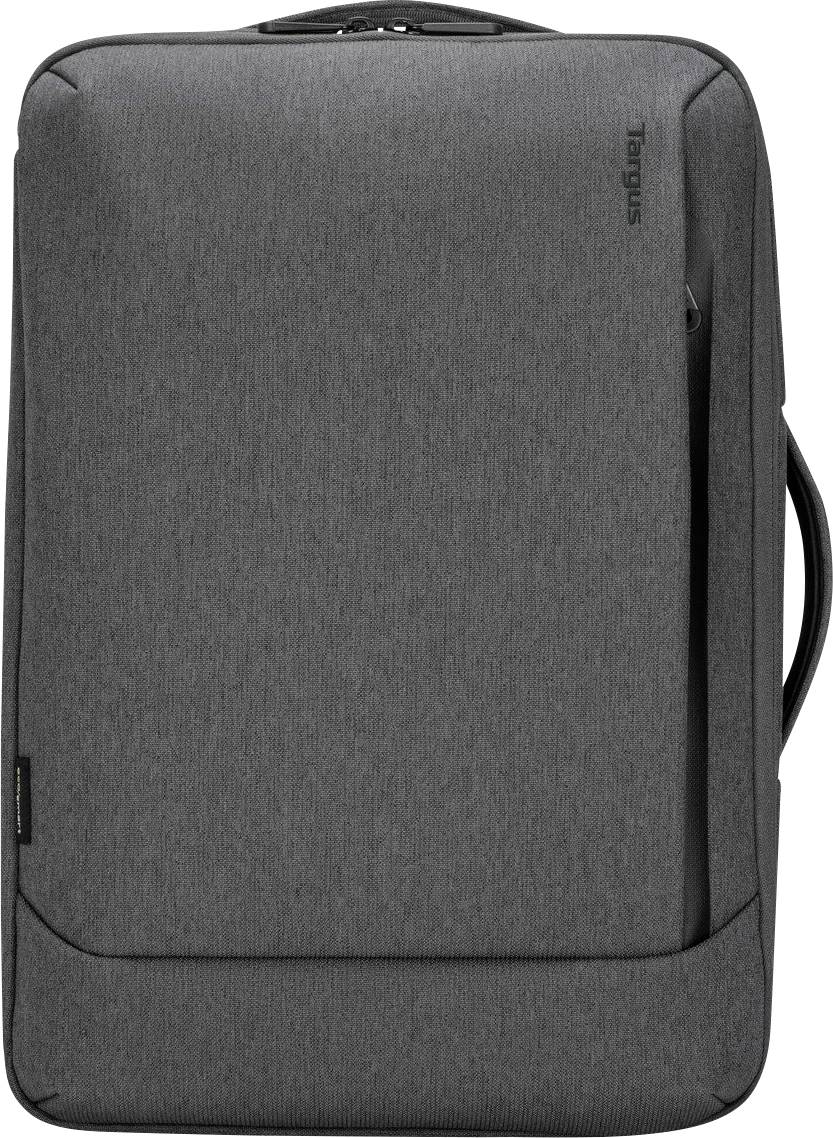 Dunkelgrauer Laptop-Rucksack mit seitlichem Griff, minimalistischem Design und markierter Marke oben rechts.