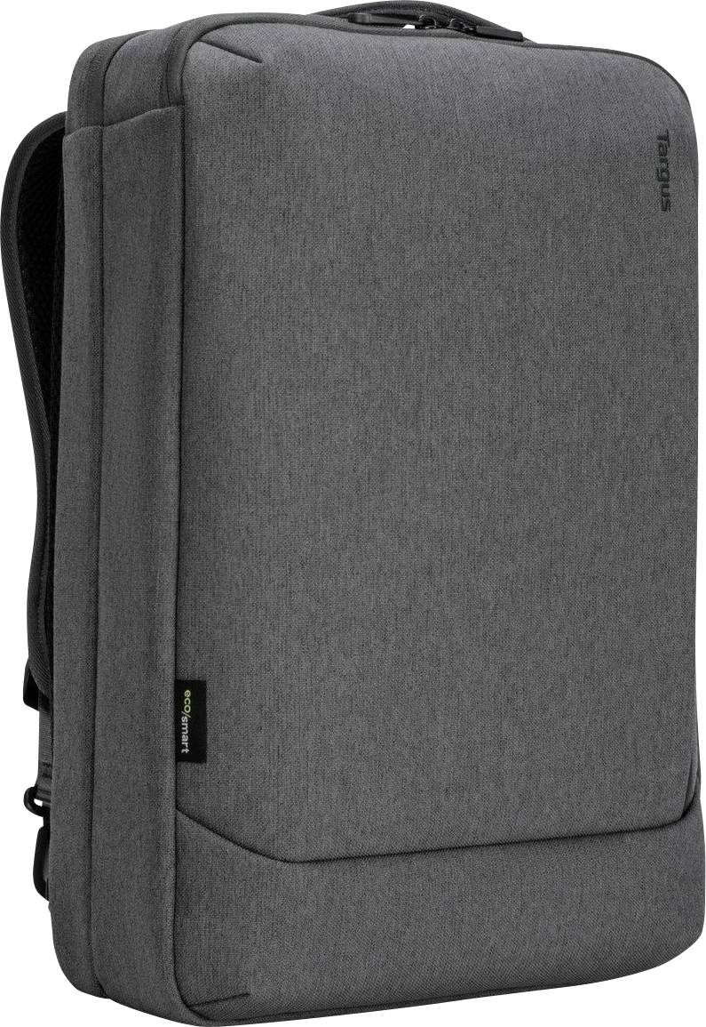 Ein grauer, schlichter Rucksack mit Reißverschlüssen und einem Tragegriff, geeignet für den Transport von elektronischen Geräten.