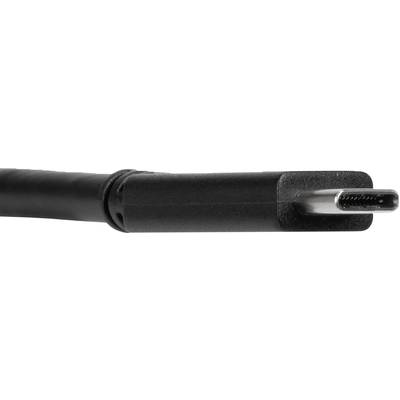 Nahaufnahme eines schwarzen USB-C-Steckers, der kompatibel mit modernen Geräten ist und für schnelle Datenübertragung genutzt wird.